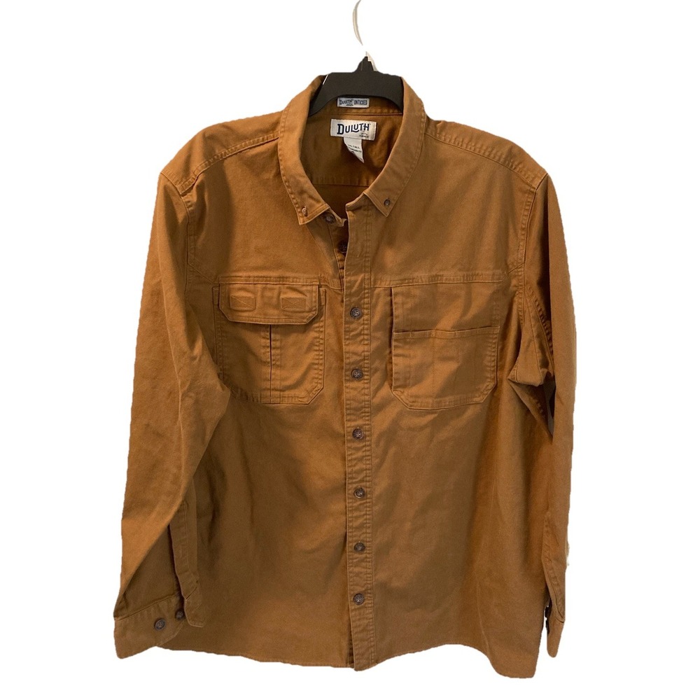 Duluth Trading Untucked‎ Work Shirt Jacket 2XLT Coolmax Fire Hose Shirt Brown